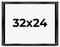 32x24 Modern Shadow Box 1.5" Depth Black Picture Frame - UV Acrylic, Backing, Hanging Hardware